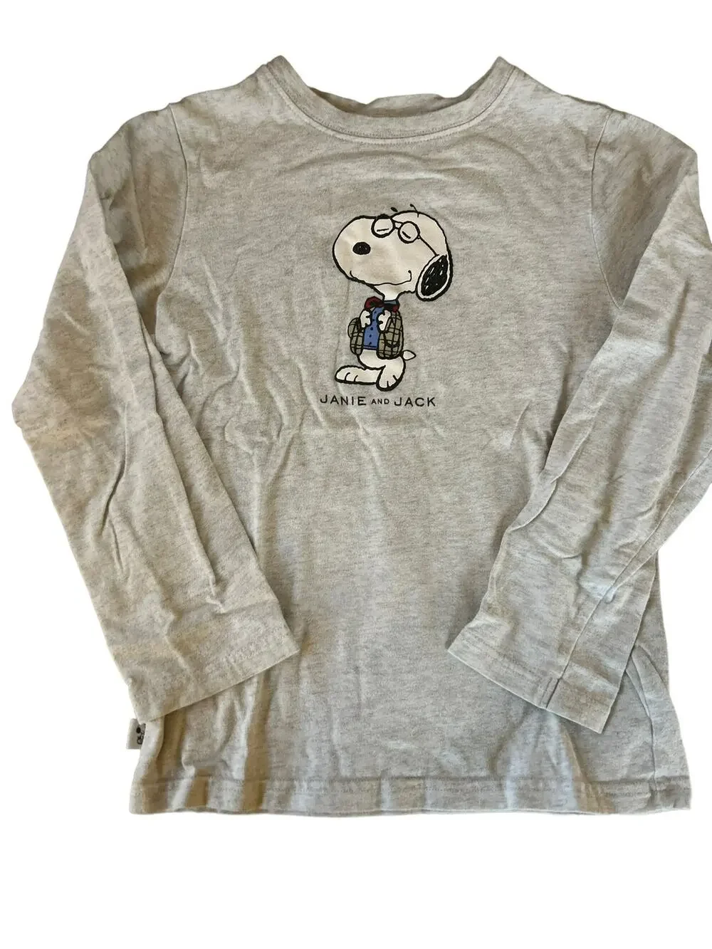 Janie And Jack Grey Snoopy Shirt size 7